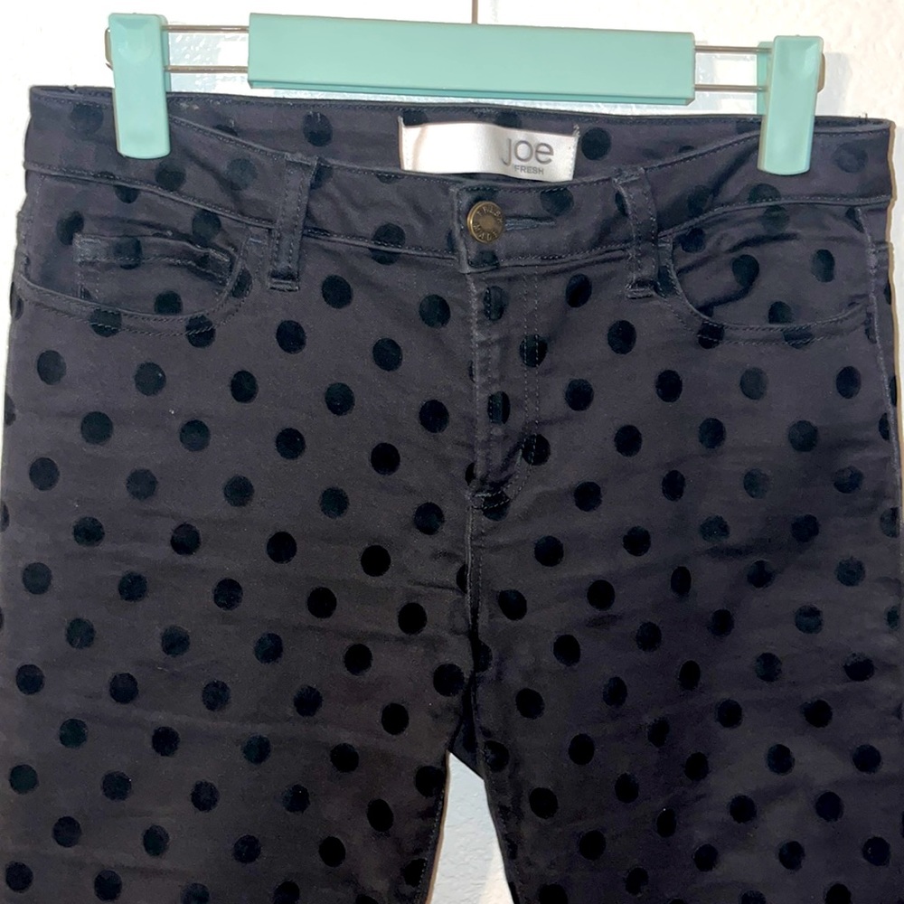 JOE FRESH Polka Dot Black Pants—Size 4